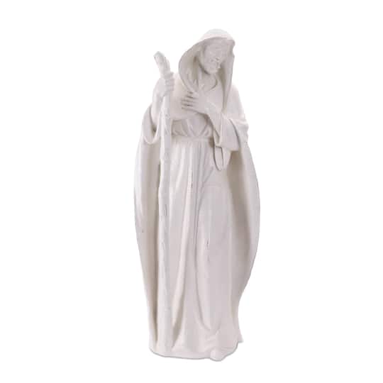 Melrose White Glittered Holy Family Figurines Set